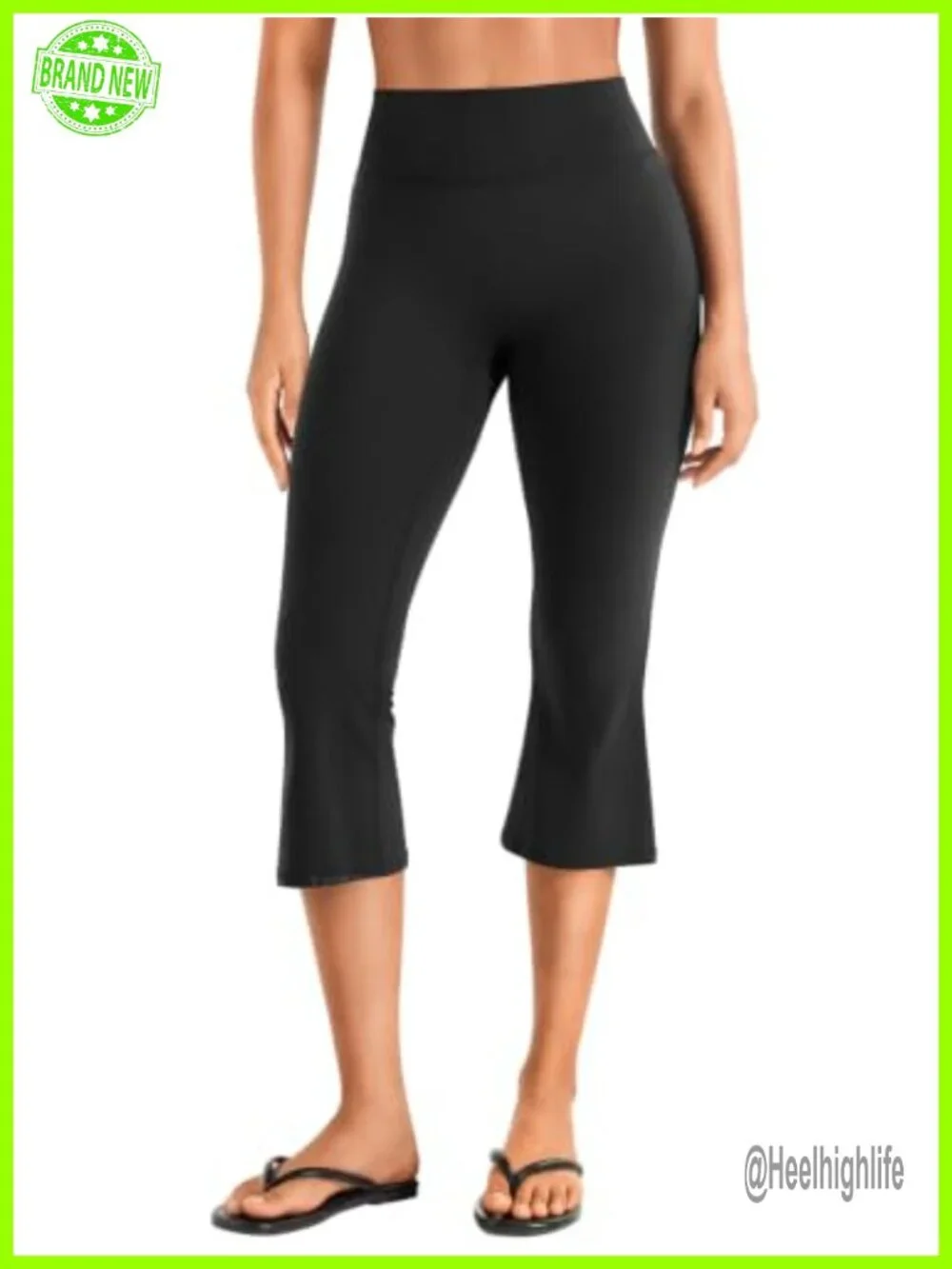 Capri Flare Leggings High Waist Nylon Spandex Yoga Pants